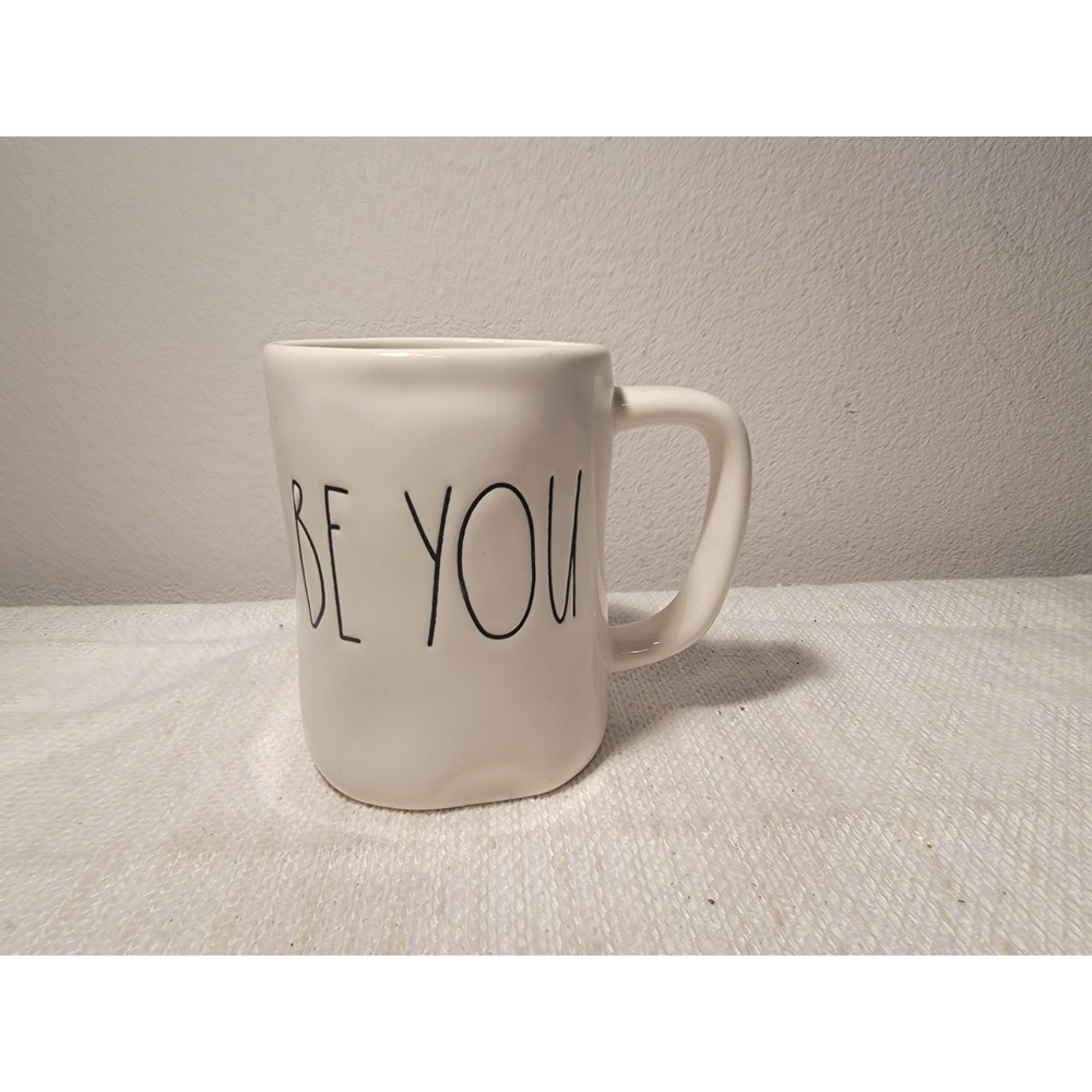 Rae Dunn Artisan Collection by Magenta BE YOU Coffee Mug RARE Fun Shape White